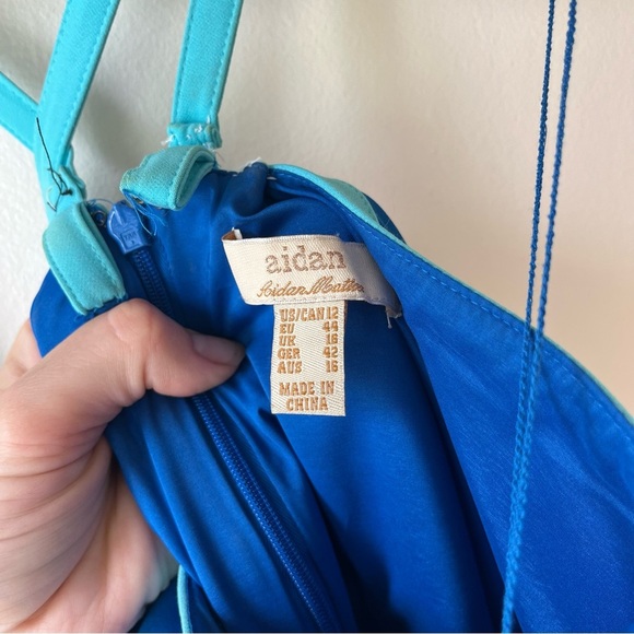 Aidan Mattox Blue Strappy Gown Size 12 – Formal Dress with Cutouts | summer maxi - Picture 2 of 15